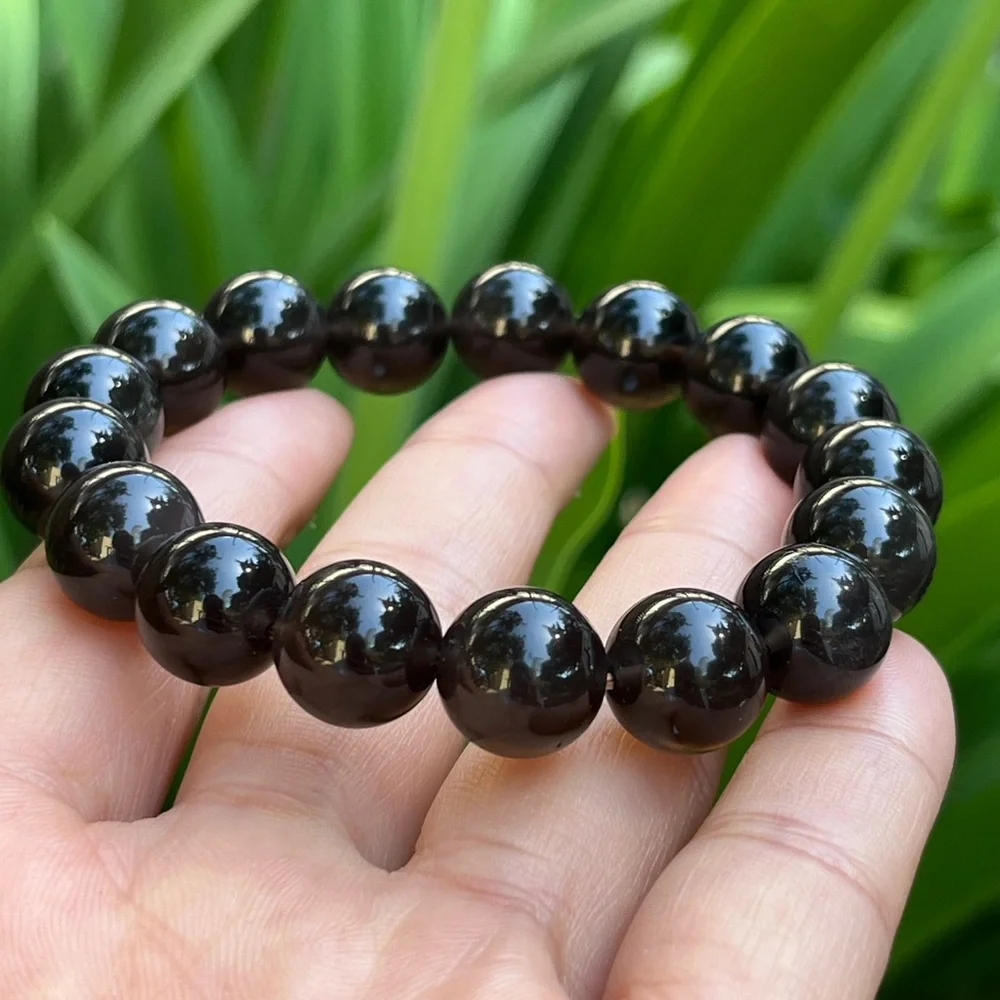 12mm stretchable ice‎ obsidian bracelet